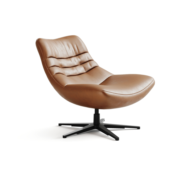 Кресло ALBERTA 87/Натуральная кожа GRANADA SAVANNAH/Черный/