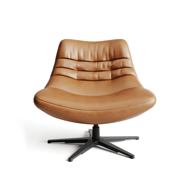 Кресло ALBERTA 87/Натуральная кожа GRANADA SAVANNAH/Черный/