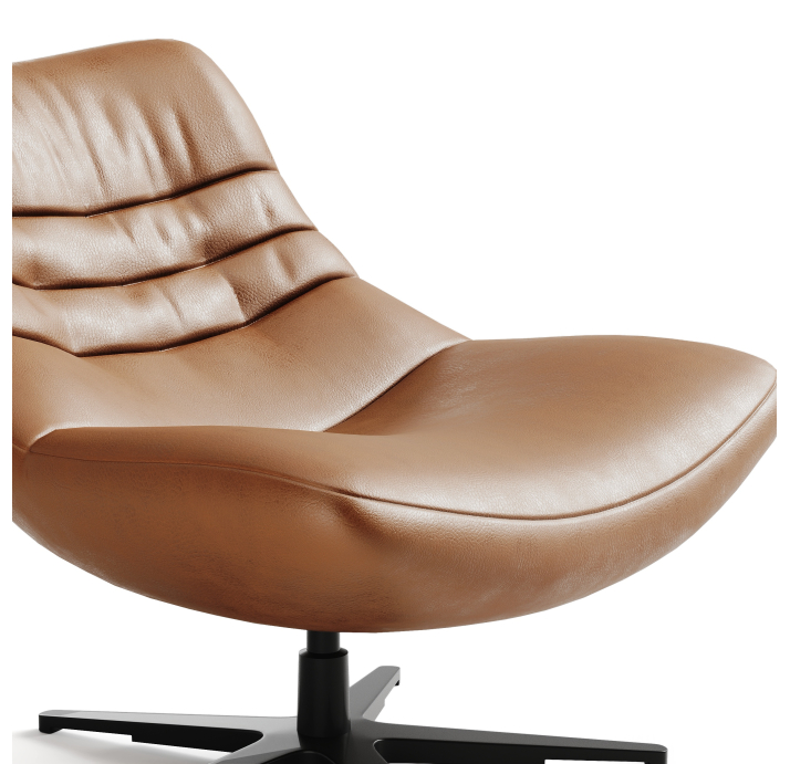 Кресло ALBERTA 87/Натуральная кожа GRANADA SAVANNAH/Черный/