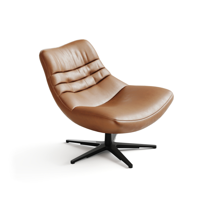 Кресло ALBERTA 87/Натуральная кожа GRANADA SAVANNAH/Черный/