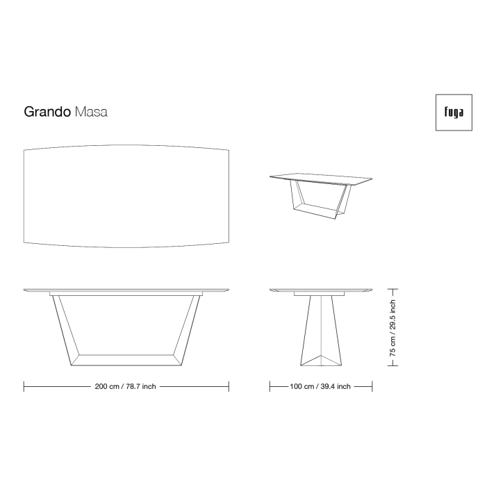 Стол обеденный GRANDO DINING TABLE COPPER ELECTROSTATIC Natural walnut veneer  220X110X75 СМ. (FUG00