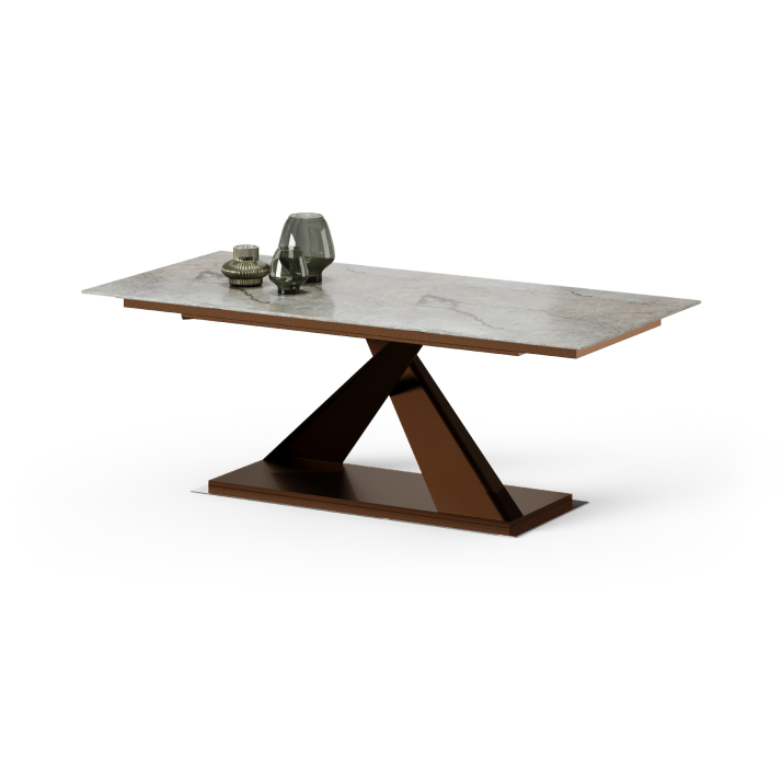 Стол обеденный MIRO DINING TABLE COPPER ELECTROSTATIC Natural walnut veneer  240X110X76 СМ. (FUG0018