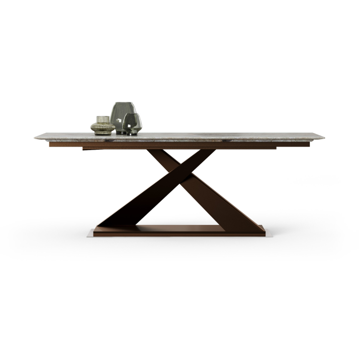 Стол обеденный MIRO DINING TABLE COPPER ELECTROSTATIC Natural walnut veneer  240X110X76 СМ. (FUG0018