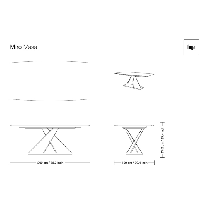 Стол обеденный MIRO DINING TABLE COPPER ELECTROSTATIC Natural walnut veneer  240X110X76 СМ. (FUG0018