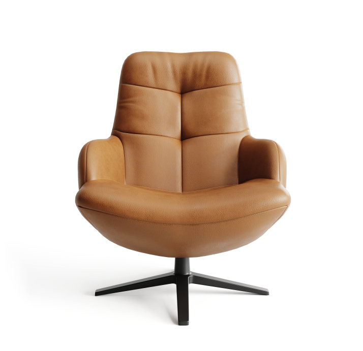 Кресло VIGO 76/Натуральная кожа ALHAMBRA SAVANNAH/Черный/