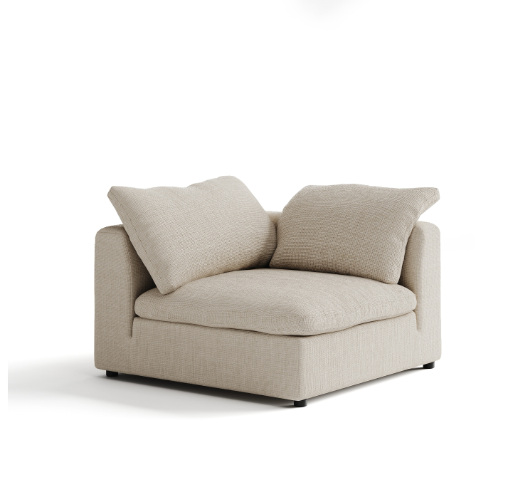 Диван NUAGE 102-102-102B/54/45/Renegade Pearl 106/Гусиный пух-перо/встроенные/