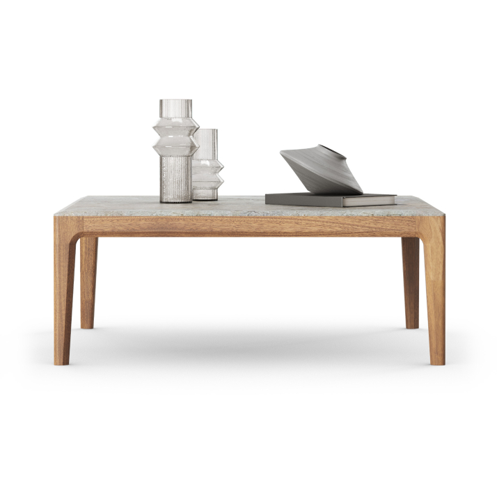 Стол журнальный PURA COFFEE TABLE Nat. wal. veneer MARBLE AURA  103X103X39 СМ. (FUG00201)