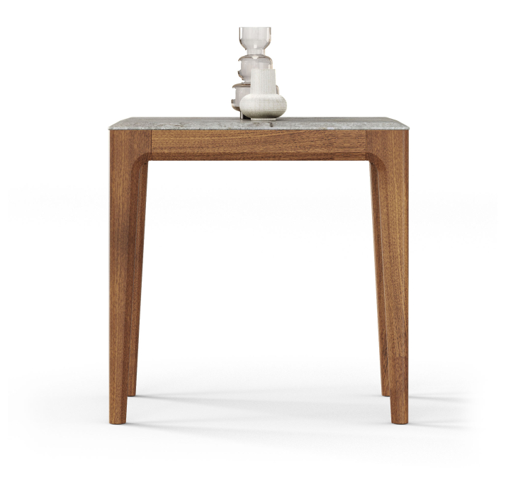 Стол журнальный PURA SIDE TABLE Nat. wal. veneer MARBLE AURA  55X55X55 СМ. (FUG00199)
