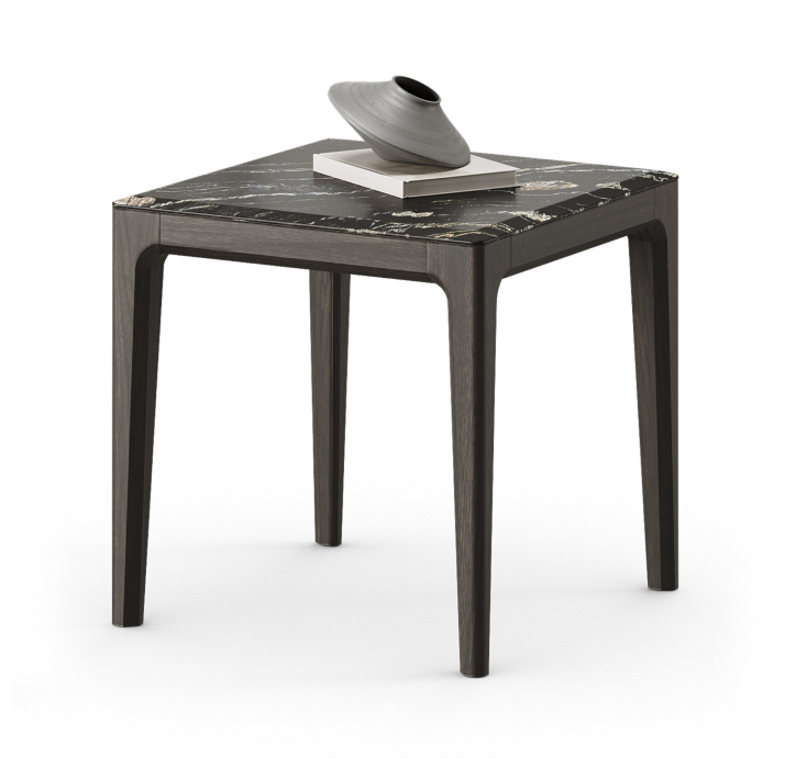 Стол журнальный PURA SIDE TABLE Nat. wal. veneer MARBLE AURA  55X55X55 СМ. (FUG00199)