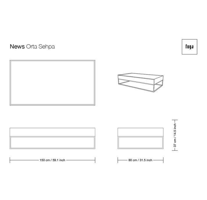 Стол журнальный NEWS COFFEE TABLE Nat. wal. veneer MIRROR SMOKE  110X110X37 СМ. (FUG00211)