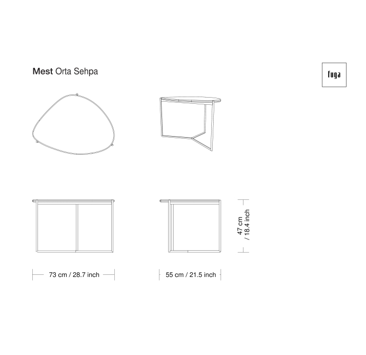 Стол журнальный MEST COFFEE TABLE BRASS STATIC MARBLE AURA  87X73X31 СМ. (FUG00205)