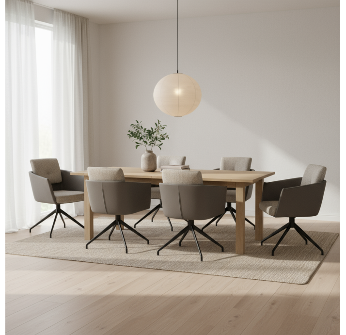 Стул крутящийся ALVA SWIVEL CHAIR LUANDO SILVER LARIO CARBON  F101BLACK (ROM05848)