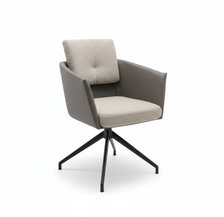 Стул крутящийся ALVA SWIVEL CHAIR LUANDO SILVER LARIO CARBON  F101BLACK (ROM05848)