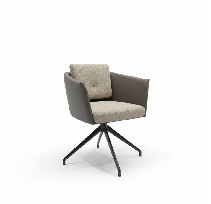 Стул крутящийся ALVA SWIVEL CHAIR LUANDO SILVER LARIO CARBON  F101BLACK (ROM05848)