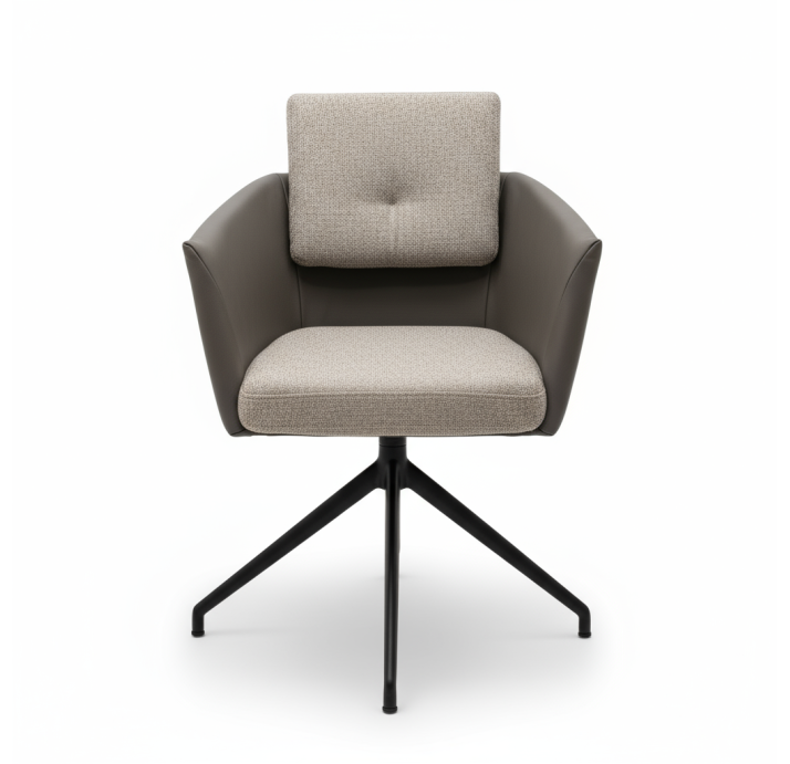 Стул крутящийся ALVA SWIVEL CHAIR LUANDO SILVER LARIO CARBON  F101BLACK (ROM05848)