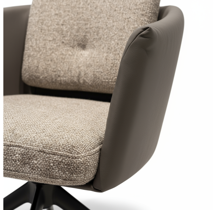 Стул крутящийся ALVA SWIVEL CHAIR LUANDO SILVER LARIO CARBON  F101BLACK (ROM05848)