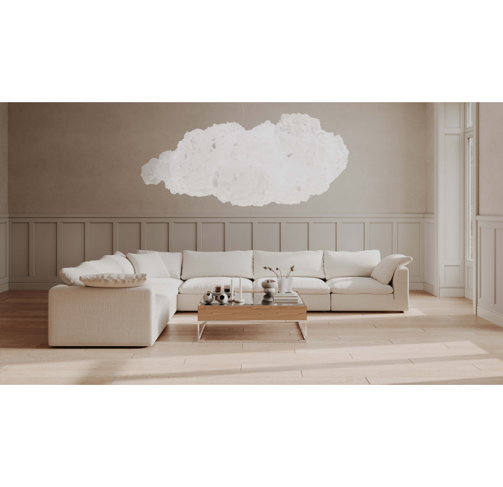 Диван NUAGE B102-404-304B/44/45/Renegade Pearl 106/Гусиный пух-перо/встроенные/