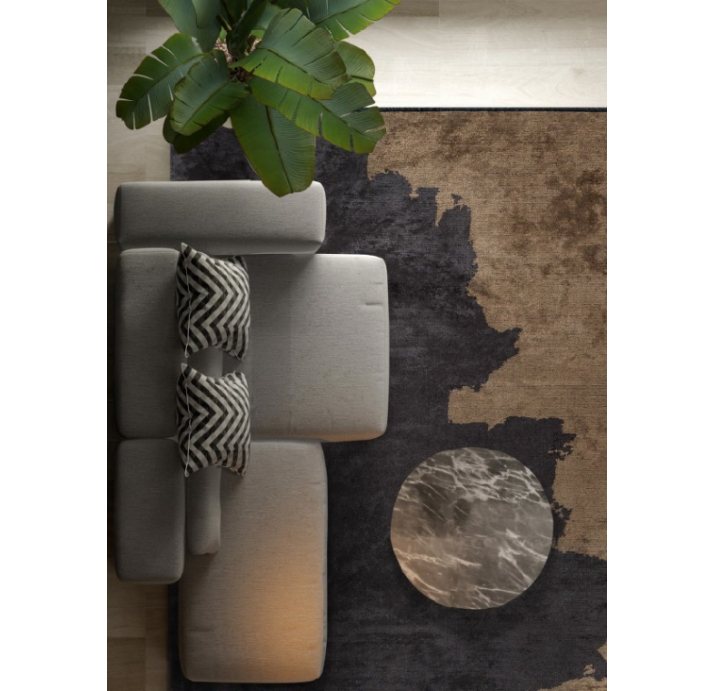 Ковер современный COAST BEIGE GRAPHITE 400X300 см.  (NRC00293) бежевый, серый