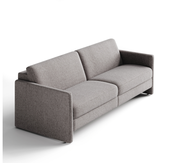 Диван CRISTALLO B100-220-100B/WEMBLEY PERLE/DYNASPRING/01BL/