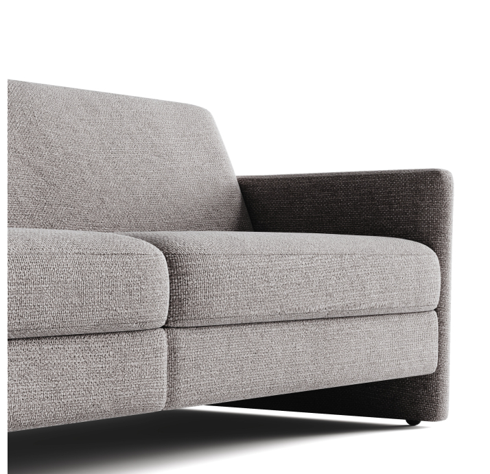 Диван CRISTALLO B100-220-100B/WEMBLEY PERLE/DYNASPRING/01BL/