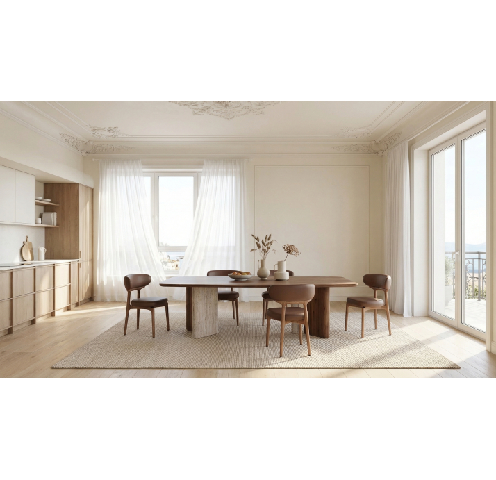 Стол обеденный AGATE DINING TABLE BROWN AMERICAN WALNUT  240X103X75 СМ. (NRM05704)