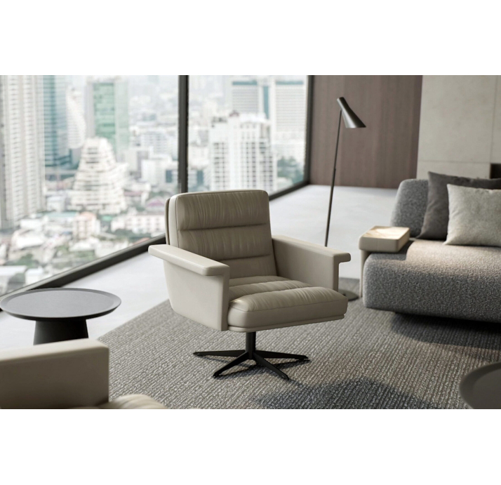 Кресло VERO 88/Naturel leather BLUE/встроенные/