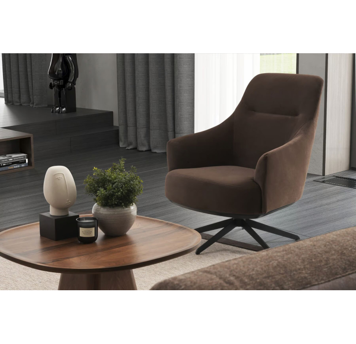 Кресло DIVA 80/Naturel leather VIOLET/встроенные/