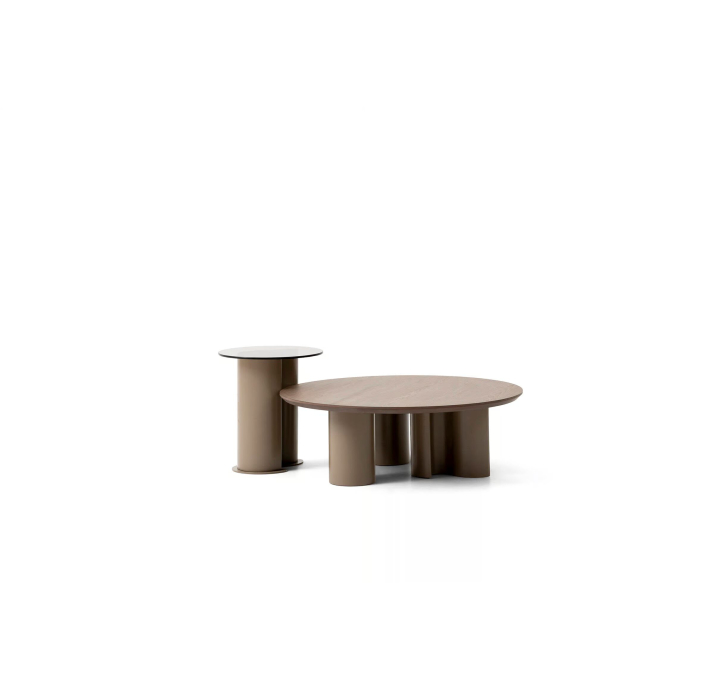 Стол журнальный PERA COFFEE TABLE ANTIQUE BRONZE AMERICAN WALNUT  90X90X30 СМ. (NRM05761)