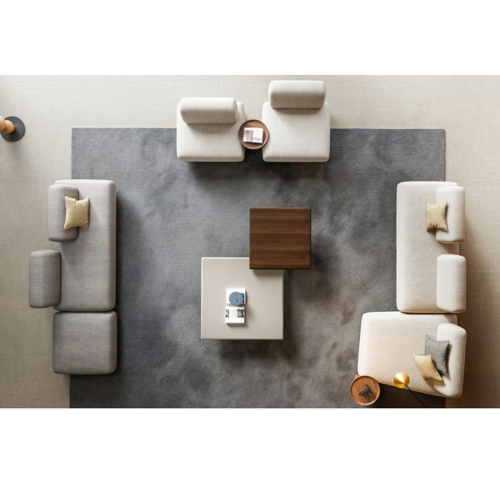 Стол журнальный SOUL COFFEE TABLE BEIGE AMERICAN WALNUT  104X104X35 СМ. (NRM05768)