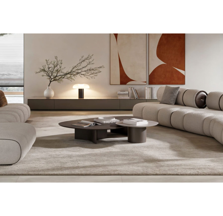 Стол журнальный LAVA SIDE TABLE BLACK AMERICAN WALNUT  66X64X30 СМ. (NRM05790)