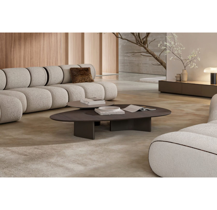 Стол журнальный LAVA SIDE TABLE BLACK AMERICAN WALNUT  66X64X30 СМ. (NRM05790)