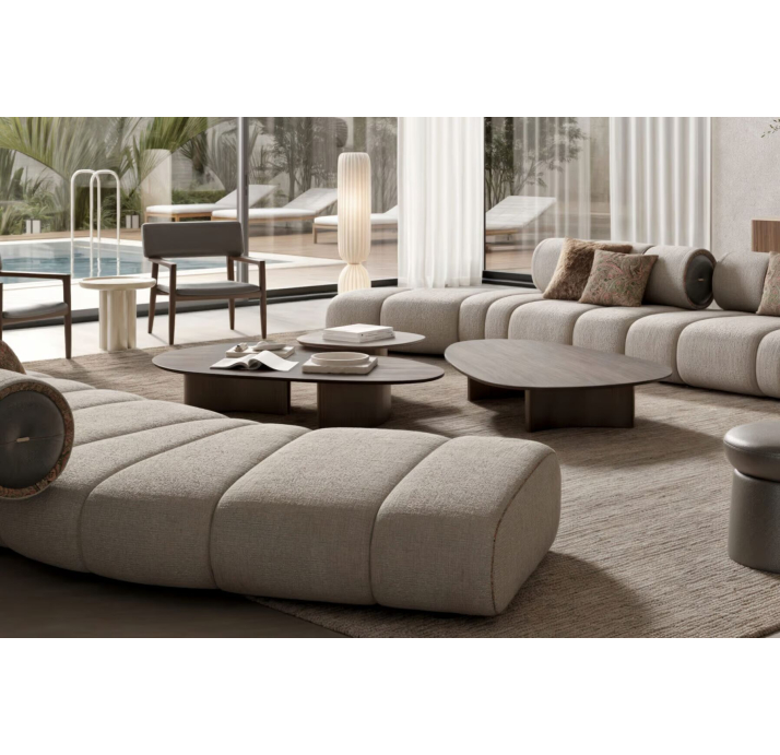 Стол журнальный LAVA SIDE TABLE BLACK AMERICAN WALNUT  66X64X30 СМ. (NRM05790)