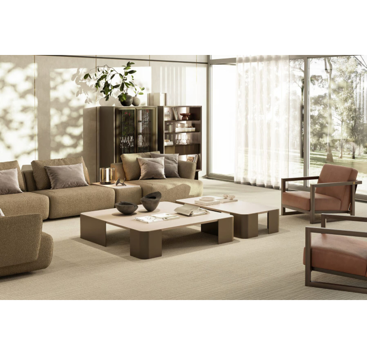 Стол журнальный BARBARA COFFEE TABLE EMPT BEIGE  140X140X30 СМ. (NRM05793)