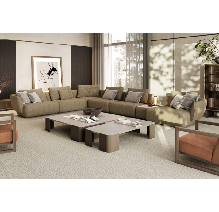 Стол журнальный BARBARA COFFEE TABLE EMPT BEIGE  140X140X30 СМ. (NRM05793)