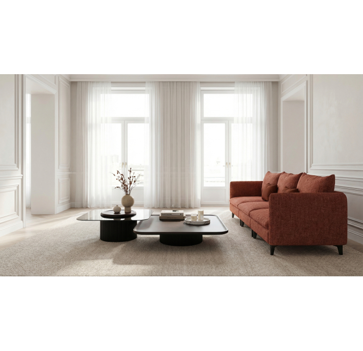 Стол журнальный SOLID COFFEE TABLE WALNUT SMOKY  97X97X38 СМ. (NRM05795)