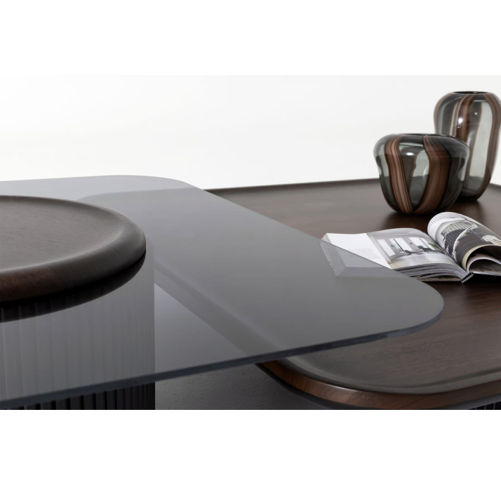 Стол журнальный SOLID COFFEE TABLE WALNUT SMOKY  97X97X38 СМ. (NRM05795)