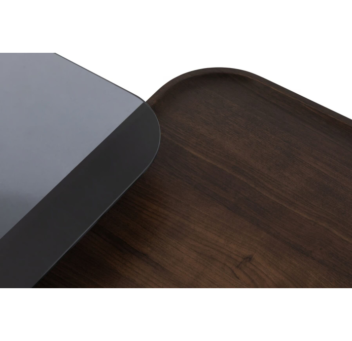 Стол журнальный SOLID COFFEE TABLE WALNUT SMOKY  97X97X38 СМ. (NRM05795)