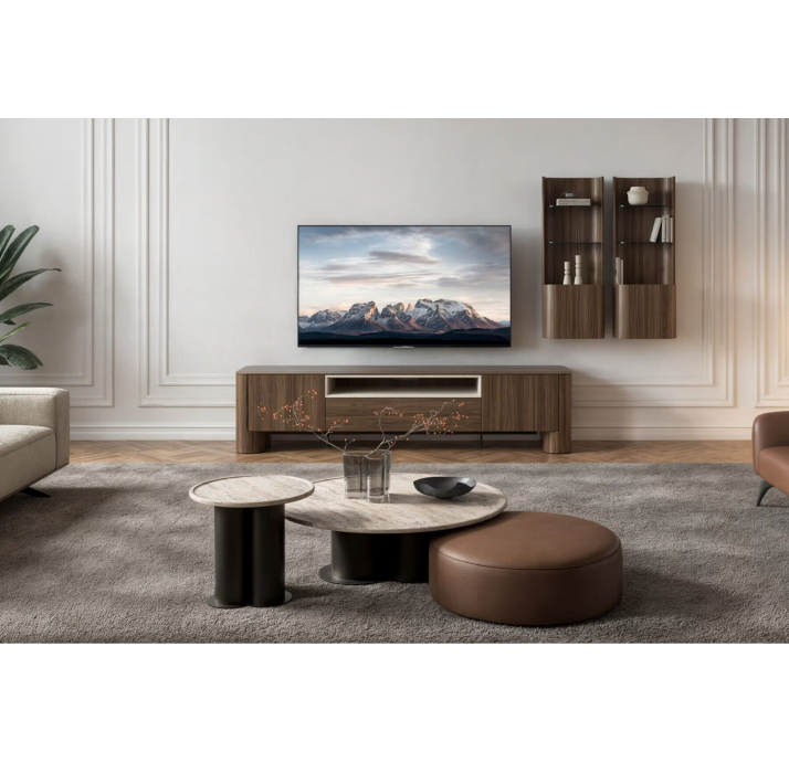 Стол журнальный STONE COFFEE TABLE BLACK Beige travertine   103X103X31 СМ. (NRM05794)