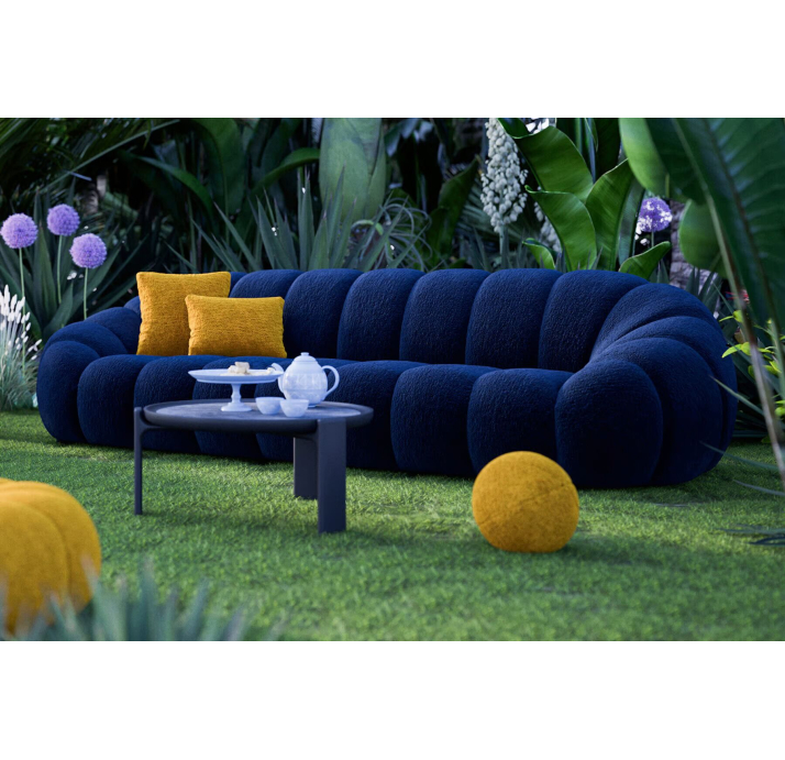 Стол журнальный DUBLIN SIDE TABLE BLACK Grey travertine   49X49X54 СМ. (NRM05797)