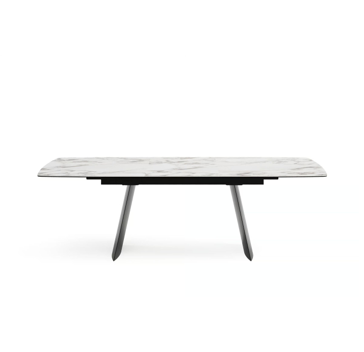 Стол обеденный TETRA DINING TABLE BLACK GLOSSY GRAY MARBLE  240X100X75 СМ. (NRM05820)