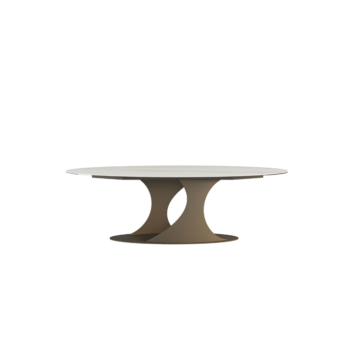 Стол обеденный LOOP DINING TABLE BROWN GLOSSY GRAY MARBLE  240X110X75 СМ. (NRM05825)