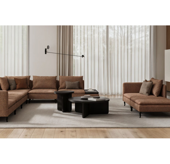 Стол журнальный MAX COFFEE TABLE MASSIVE WOOD BLACK WOOD  100X100X39 СМ. (NRM05830)