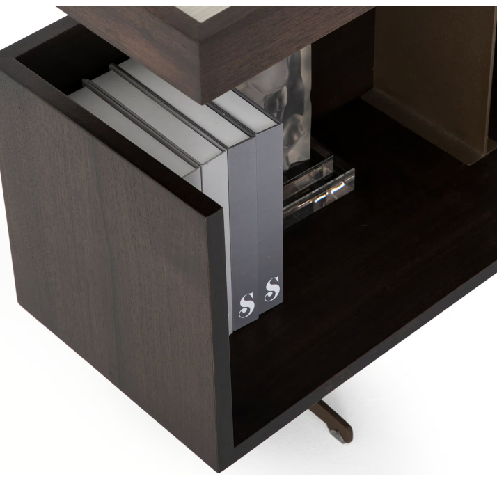 Стол журнальный AUDREY SIDE TABLE WALNUT BEIGE GLASS AMERICAN WALNUT 95X30X59 СМ. (NRM05863)
