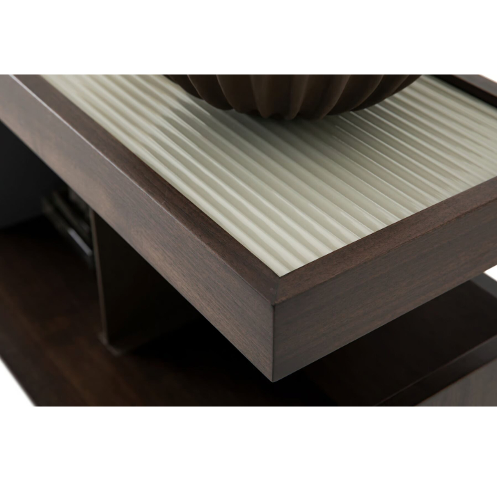 Стол журнальный AUDREY SIDE TABLE WALNUT BEIGE GLASS AMERICAN WALNUT 95X30X59 СМ. (NRM05863)