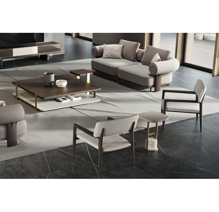 Стол журнальный ALLEGRO COFFEE TABLE TRAVERTINE BEIGE  90X90X39 СМ. (NRM05851)