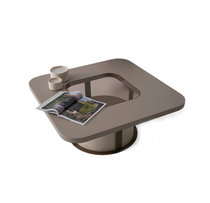 Стол журнальный ALLEGRO COFFEE TABLE TRAVERTINE BEIGE  90X90X39 СМ. (NRM05851)