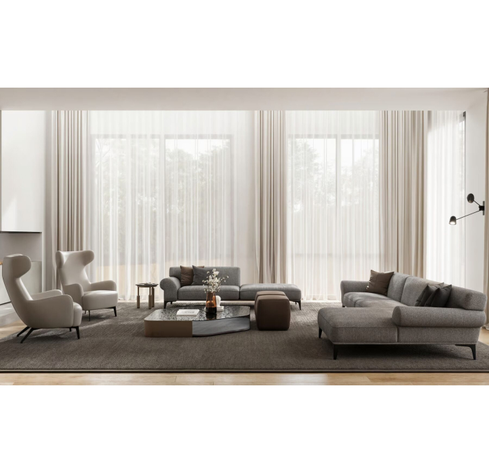 Стол журнальный LUDO SIDE TABLE WALNUT SMOKY HAMMERED GLASS  40X40X37 СМ. (NRM05856)