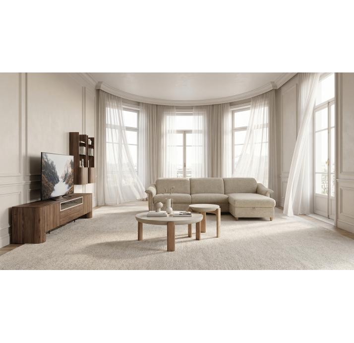 Стол журнальный TYRUS COFFEE TABLE MASSIVE WOOD Beige travertine   43X43X47 СМ. (NRM05850)