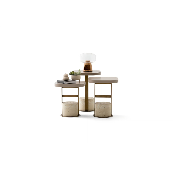 Стол журнальный ALLEGRO SIDE TABLE TRAVERTINE BEIGE  40X40X51 СМ. (NRM05852)