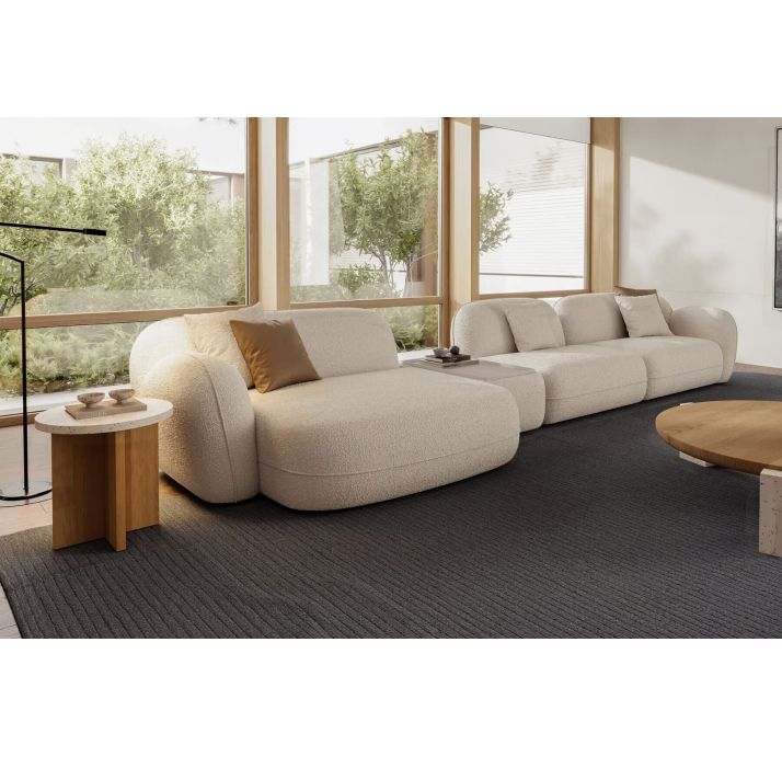 Стол журнальный NOTA COFFEE TABLE TRAVERTINE THERMO OAK  105X105X31 СМ. (NRM05847)